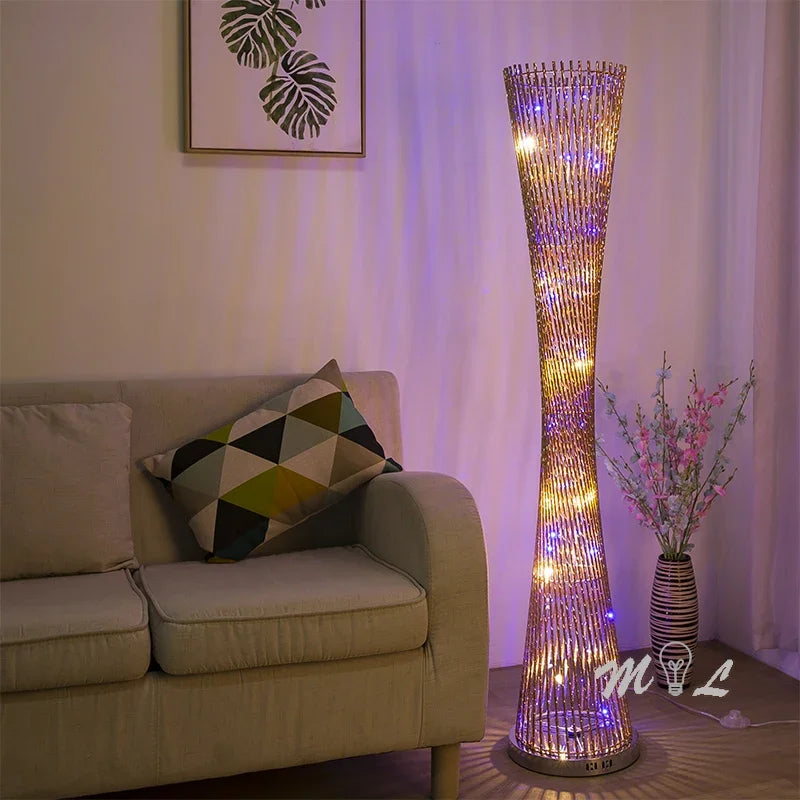 Afralia™ Aluminum Tower Floor Lamp for Living Room, Modern LED Standing Light Stand