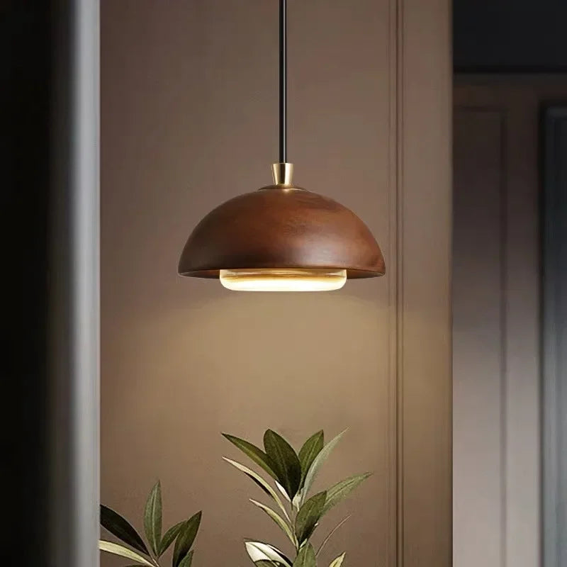 Afralia™ Nordic Wood LED Pendant - Modern Kitchen Island Hanging Light for Home & Cafe