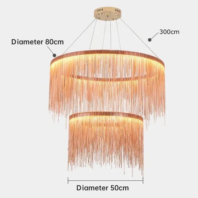Afralia™ LED Tassel Chandeliers | Waterfall Hanging Pendant Light | Modern Art Decor Lighting