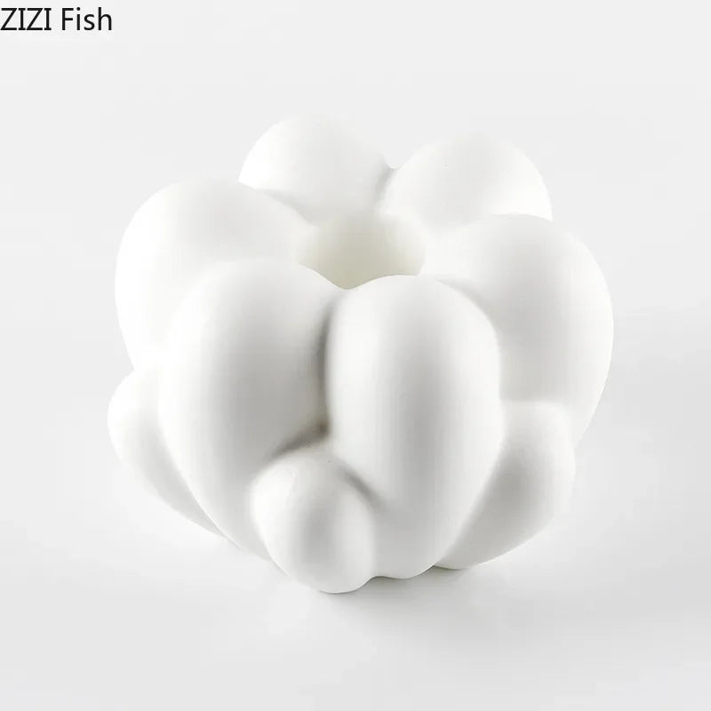 Afralia™ White Bubbles Vase: Minimalist Decor for Flowers, Plants, and Table Arrangements