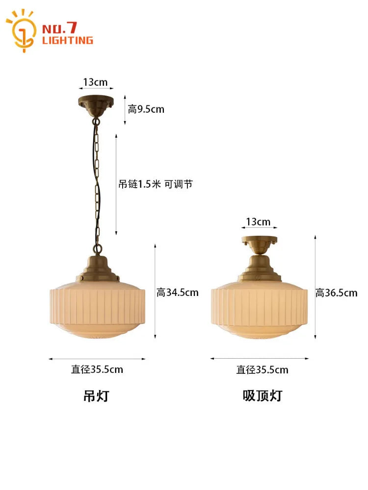 Afralia™ Brass Glass Pendant Lights LED E27 Gold Lustre Ceiling Lamp