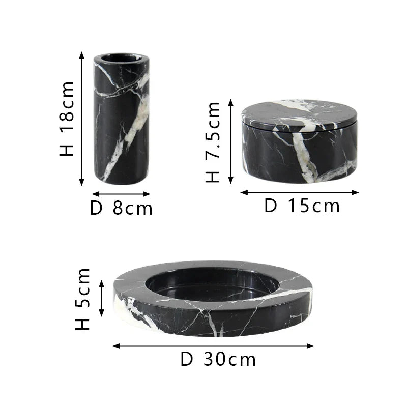 Afralia™ Grand Antique Marble Stone Storage Jar Luxury Box