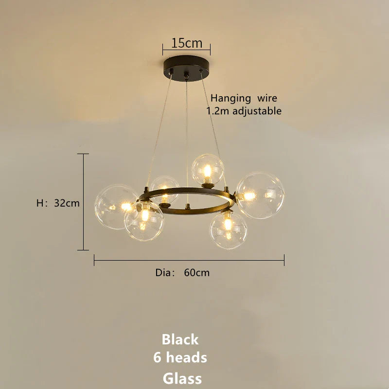 Afralia™ Magic Beans Glass Ball LED Ceiling Chandelier for Home Decor Lighting