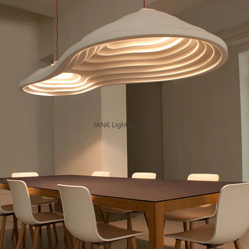 Afralia™ Nordic Terrace Chandelier White Resin LED Pendant Light Modern Interior Decor