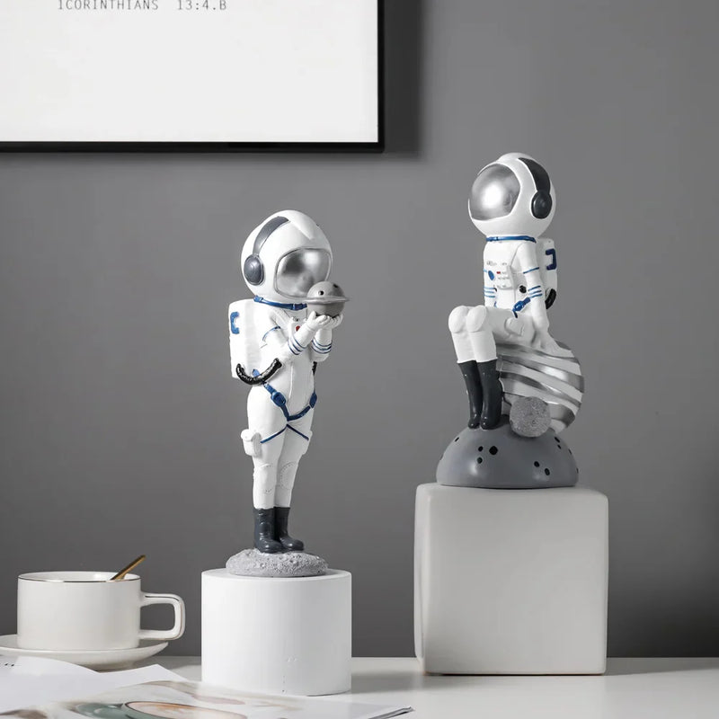 Afralia™ Astronaut Resin Figurines: Modern Space Ornaments for Home Decor and Gift