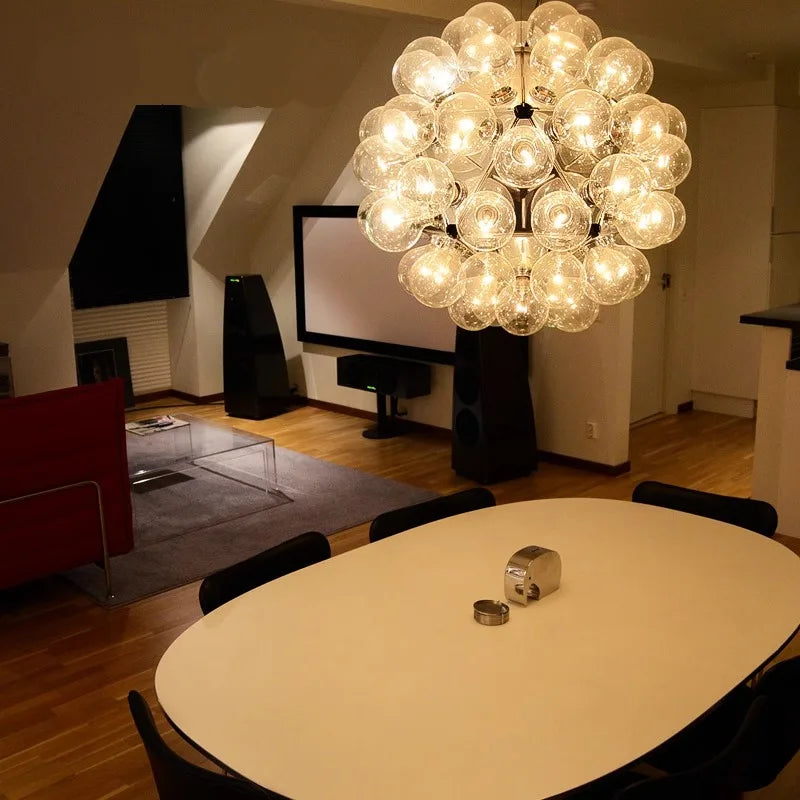 Afralia™ Glass Bubble Kitchen Island Chandelier: LED Hanging Lamps for Dinning Room
