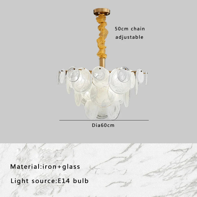 Afralia™ Milk-White Glass Ceiling Chandelier for Home Decor and Lighting