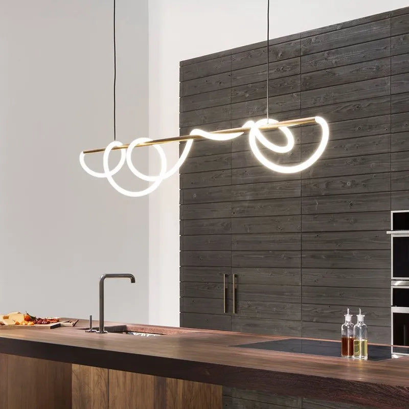 Afralia™ Long Hose LED Ceiling Chandelier for Dining Room & Kitchen - Pendant Lighting