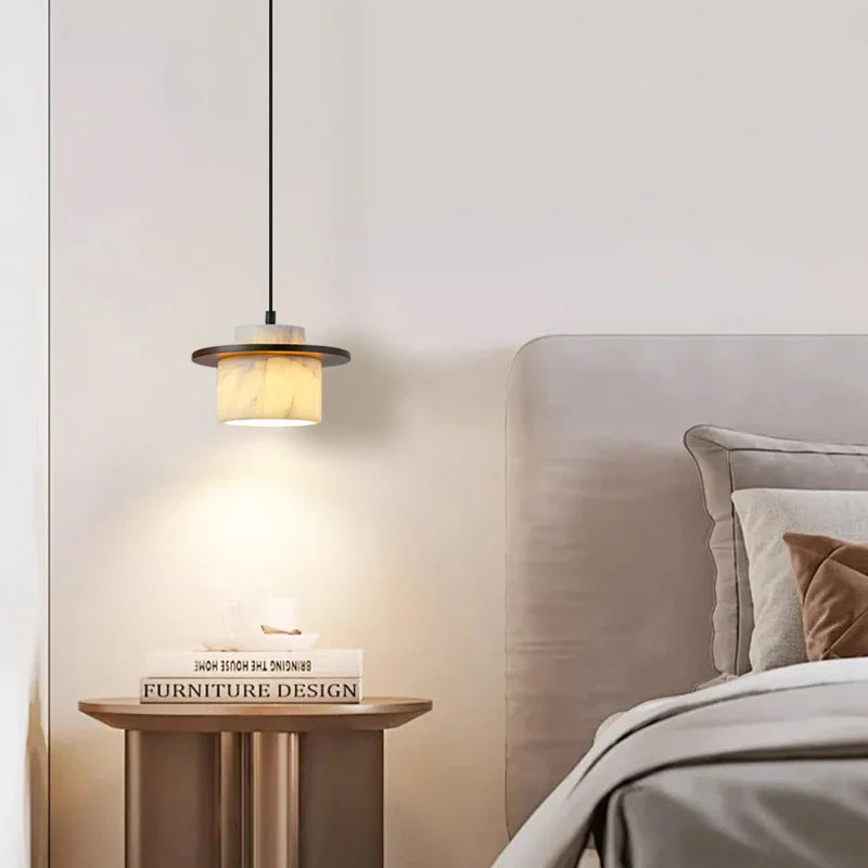 Afralia™ Marble Wood LED Pendant Lamp Modern Interior Nordic Lighting Luminaria