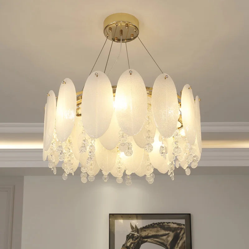 Afralia™ Cream Wind LED Chandelier for Master Bedroom, Living Room & Children's Room