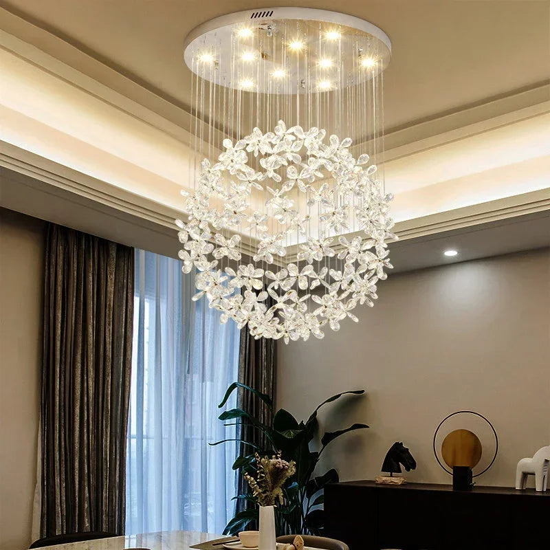 Afralia™ Flower Ball Chandelier with GU10 LED Lights for Modern Villa Lighting
