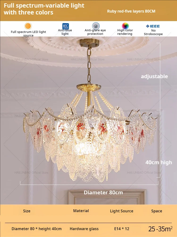 Afralia™ Glass Dining Room Chandelier: Retro French Style for Living & Master Bedroom