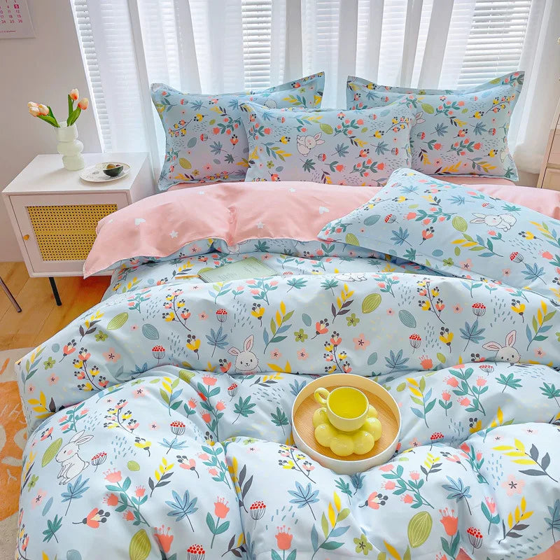 Afralia™ Romantic Flower Soft Bedding Set: Cozy & Breathable Comforter for Spring & Summer