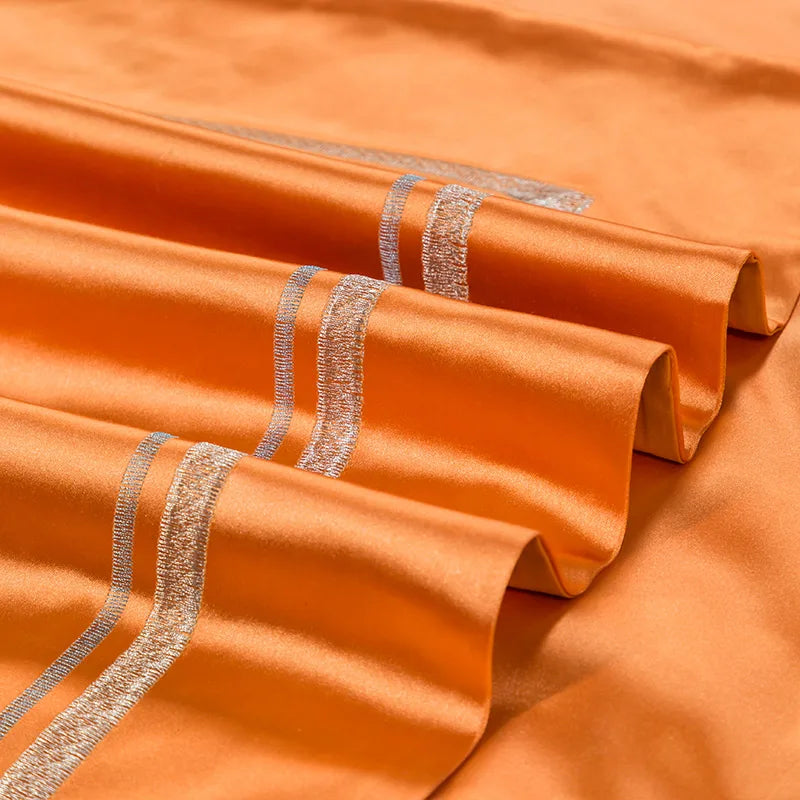 Afralia™ 200S Embroidery Egyptian Cotton Bedding Set - Queen King Linens