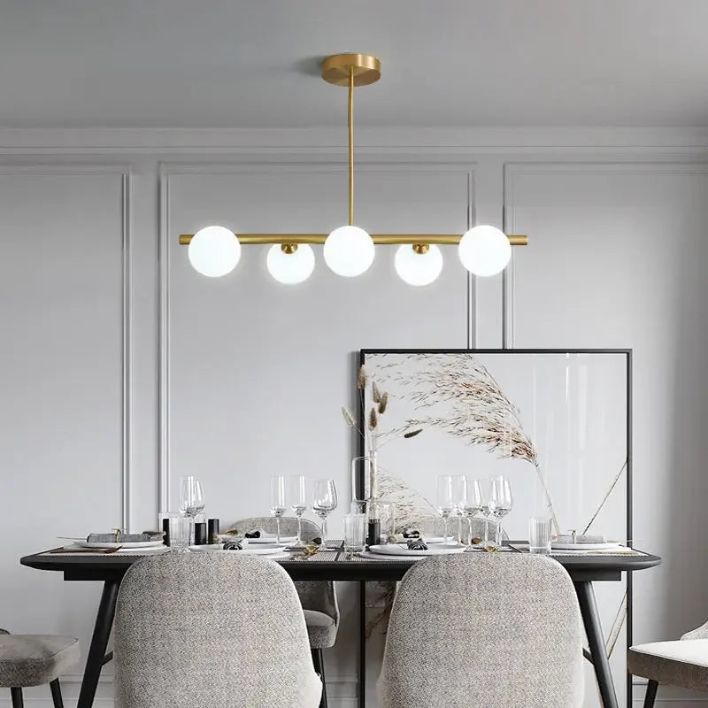 Afralia™ Nordic White Glass Ball Chandeliers for Home Decor and Lighting