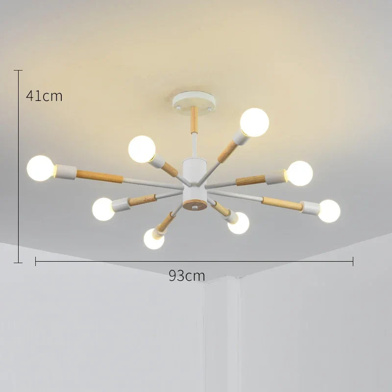 Afralia™ LED Ceiling Lights with Wooden Lampshades for Modern Livingroom and Bedroom