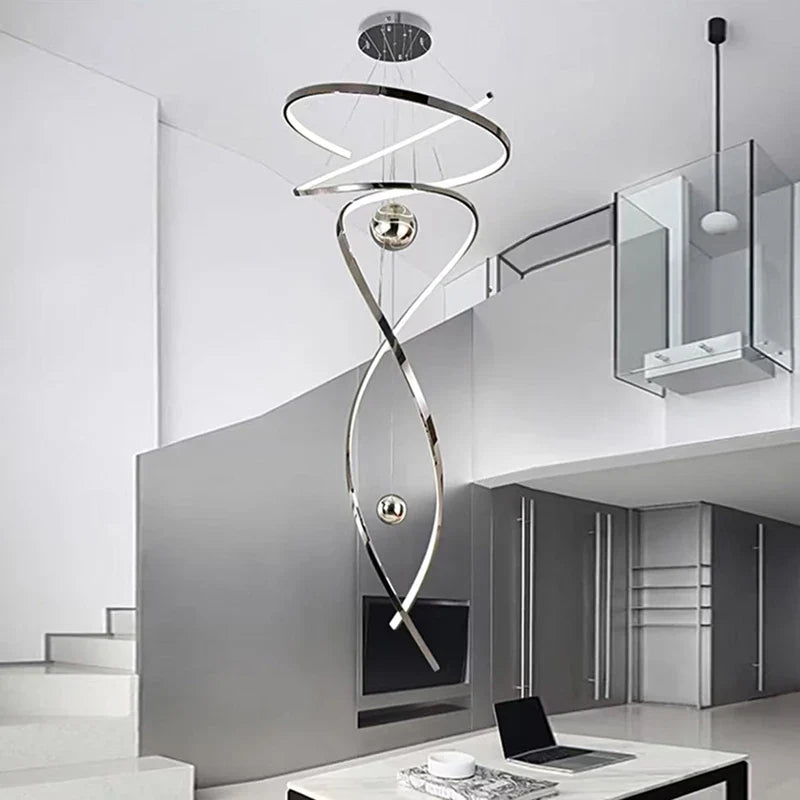 Afralia™ Staircase Chandeliers LED Pendant Light for Living Room Indoor Lighting