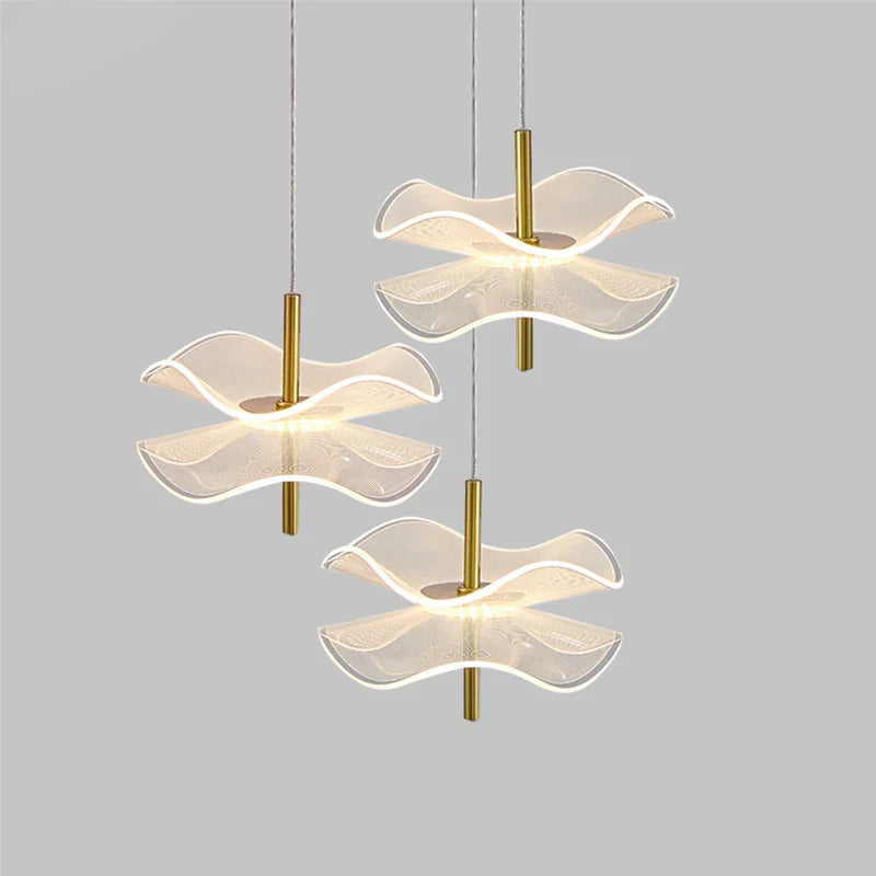 Afralia™ Lotus Leaf Pendant Light, LED Chandelier for Restaurant and Bedroom