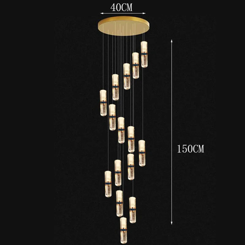 Afralia™ Modern Stair Chandelier Pendant Light LED Ceiling Lamp for Living Room