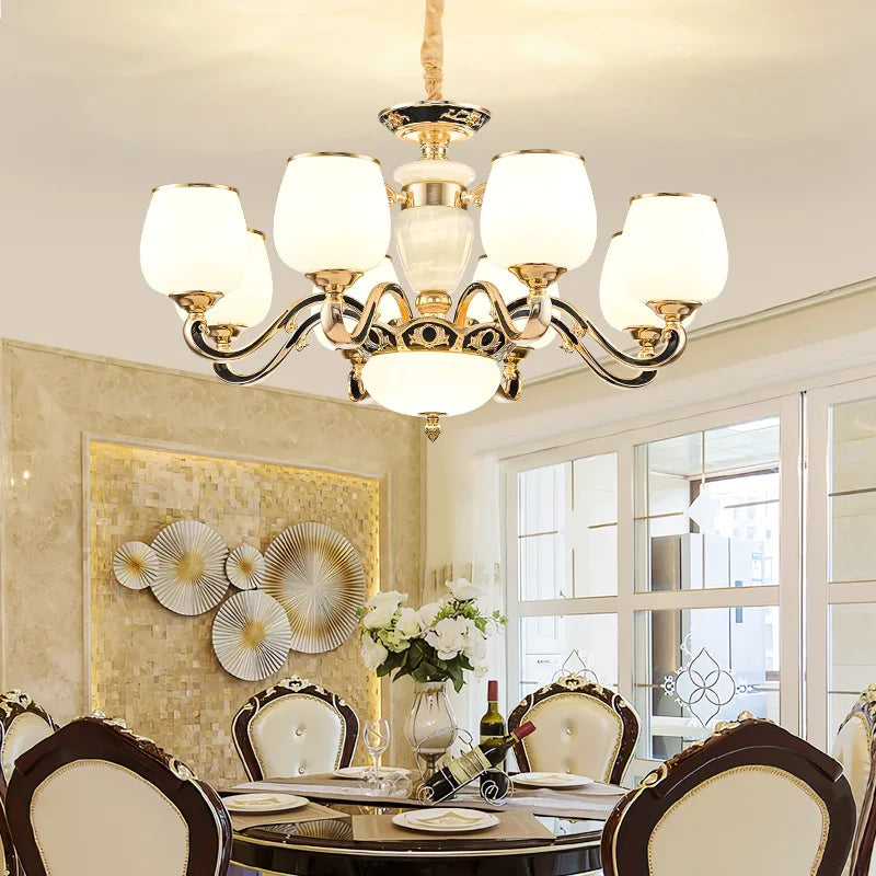 Afralia™ Jade Pendant Lamp: European Luxury for Living Room, Villa, Dining Room, Bedroom