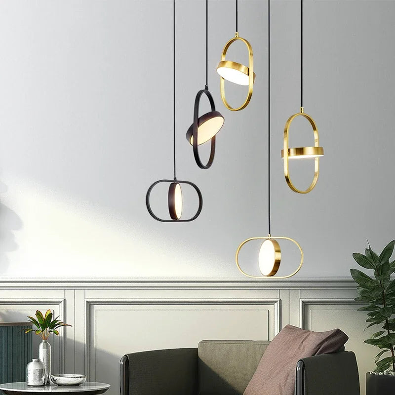 Afralia™ Modern Gold Pendant Lights Fixture for Bedroom Kitchen Dining Room Lighting