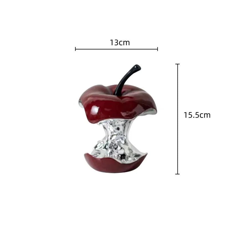 Afralia™ Silver Apple Resin Handicraft Decorative Figurine for Room Decoration