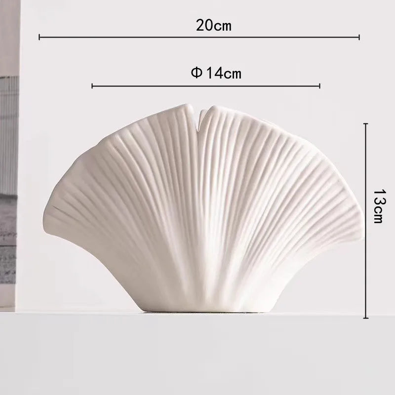 Afralia™ Lotus Leaf Ceramic Vase for Floral Arrangement and Room Decoration