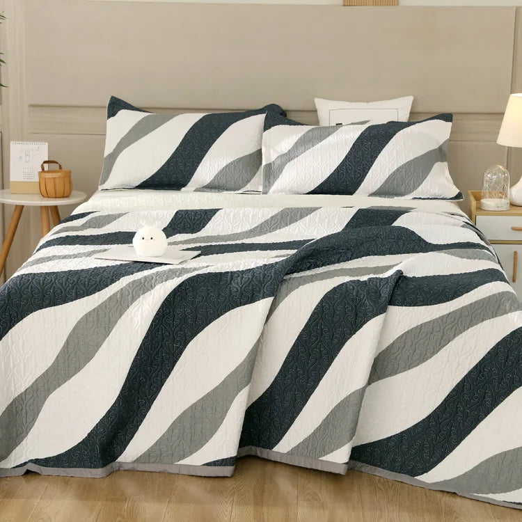 Afralia™ Cotton Double Bedspread Set with Floral Design for Healthy Home Bed Decor