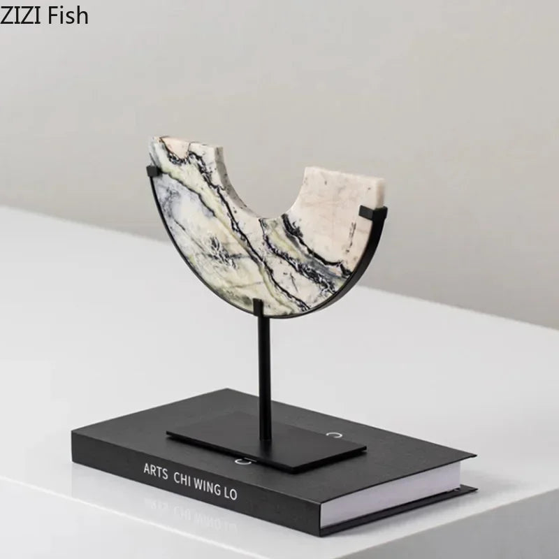 Afralia™ Marble Sculpture Desk Decoration Modern Crafts Home Room Aesthetics Decor