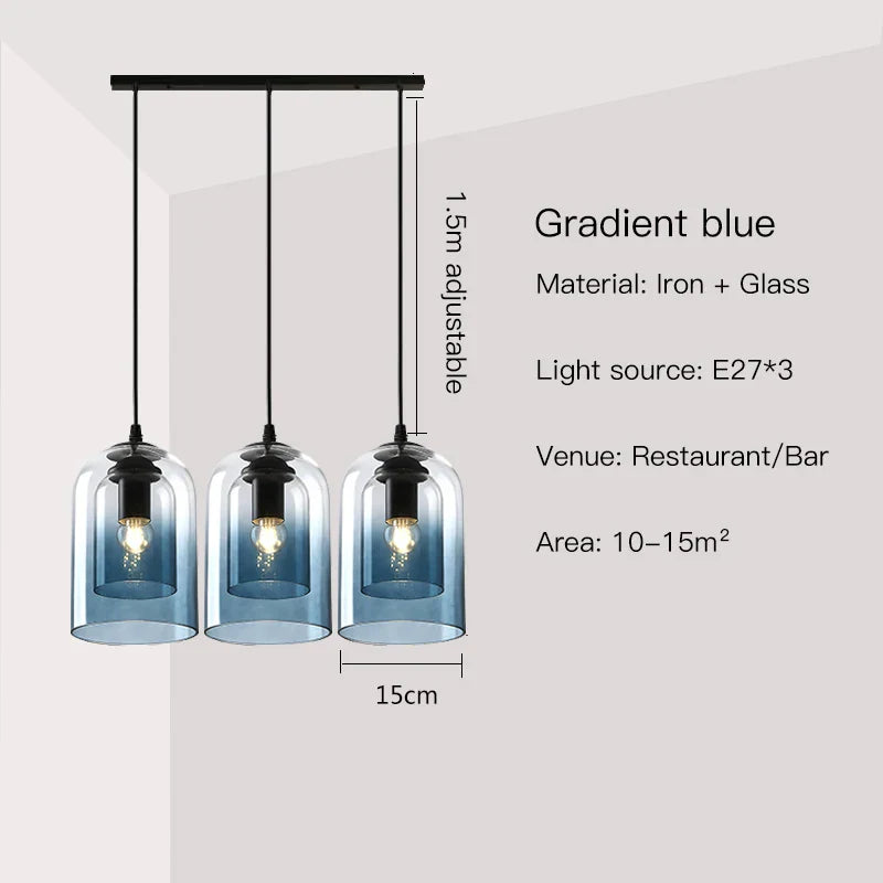Afralia™ Smoke Grey Glass Chandelier for Living room Bedroom Kitchen Coffee Shop Light