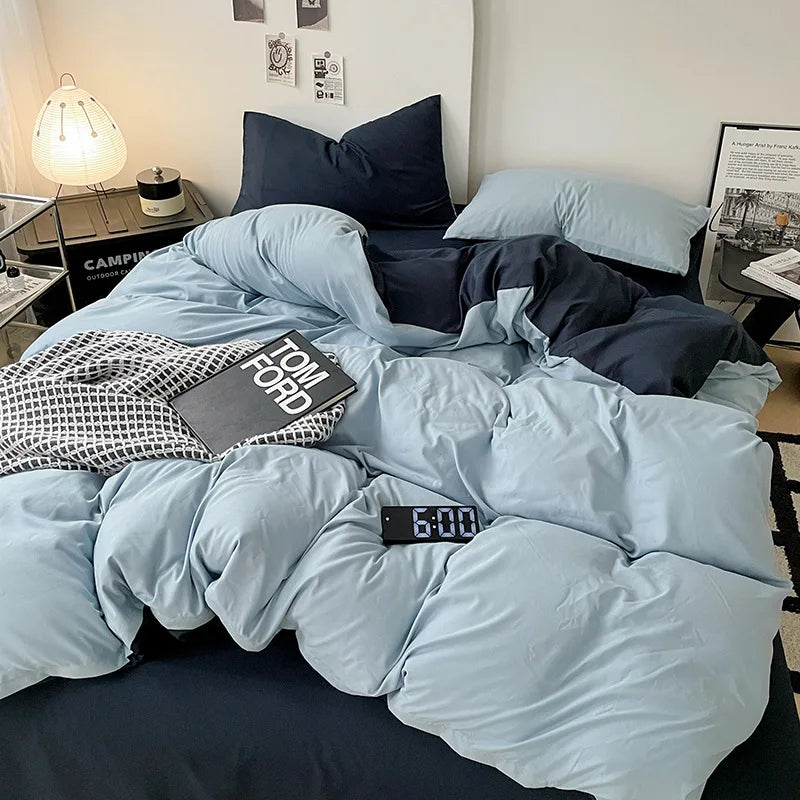 Afralia™ Cotton Bed Sets Comforter Cover Set with Corner Ties