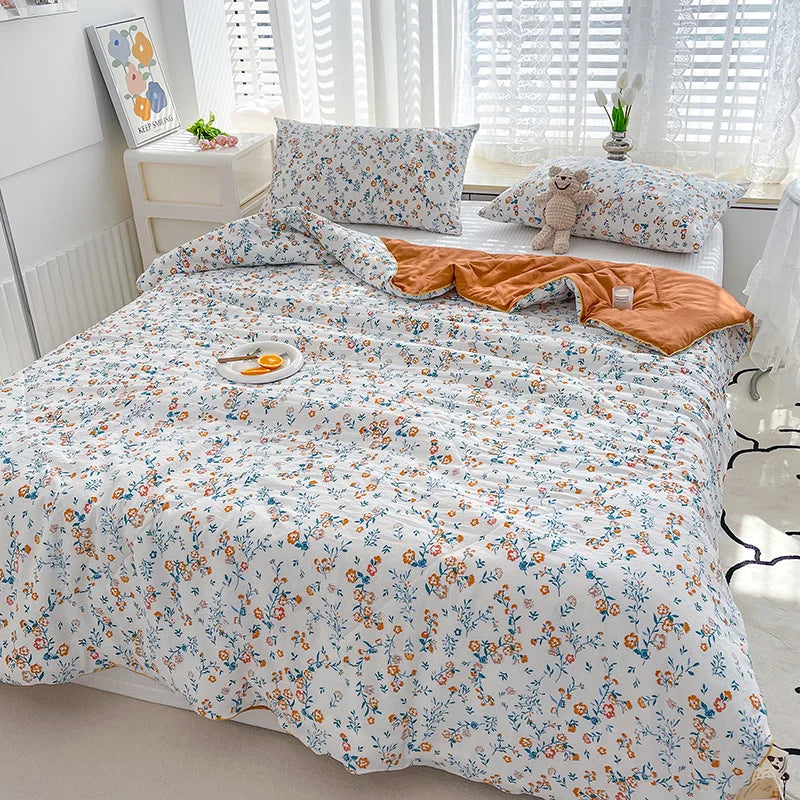 Afralia™ Double Gauze Rabbit Print Quilt: Soft, Breathable, Washable, Light Comforter