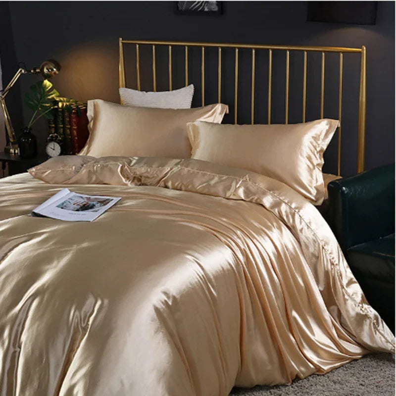 Afralia™ Silk Bedding Sets: Smooth Comforter Covers for Cool Summer Sleep