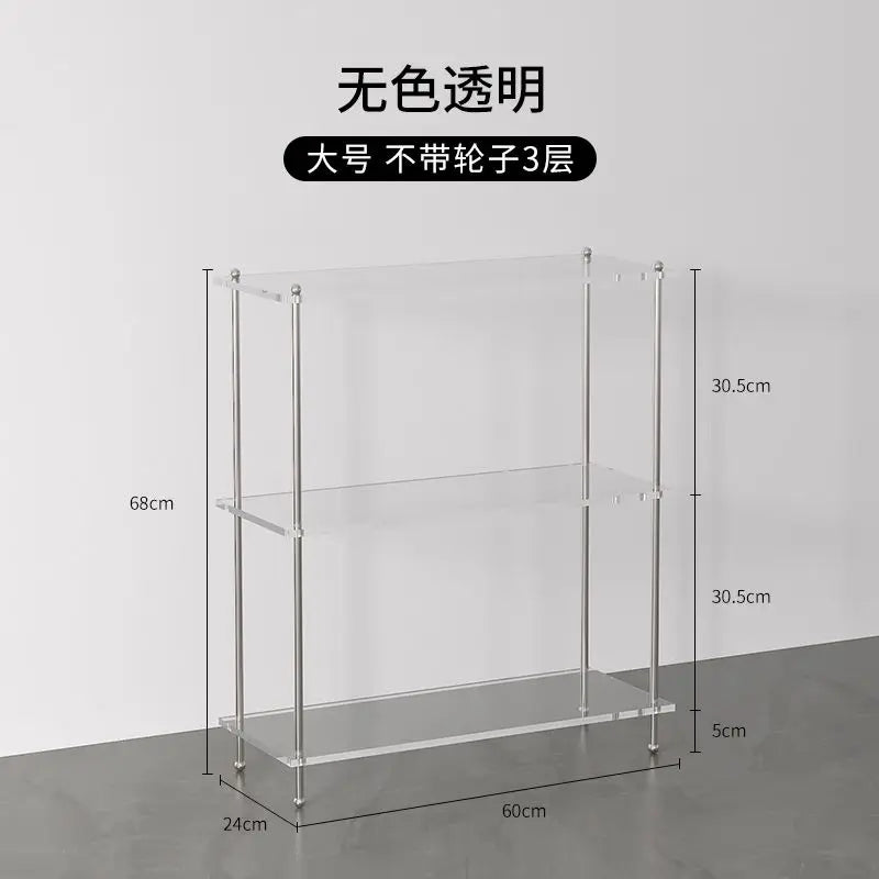 Afralia™ Transparent Acrylic Living Room Display Cabinet - Minimalist Multi-layer Storage