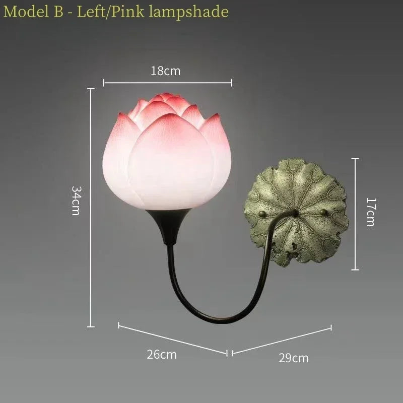 Afralia™ Nordic Lotus LED Wall Lamp: Retro Resin Sconce for Bedroom Home Decor