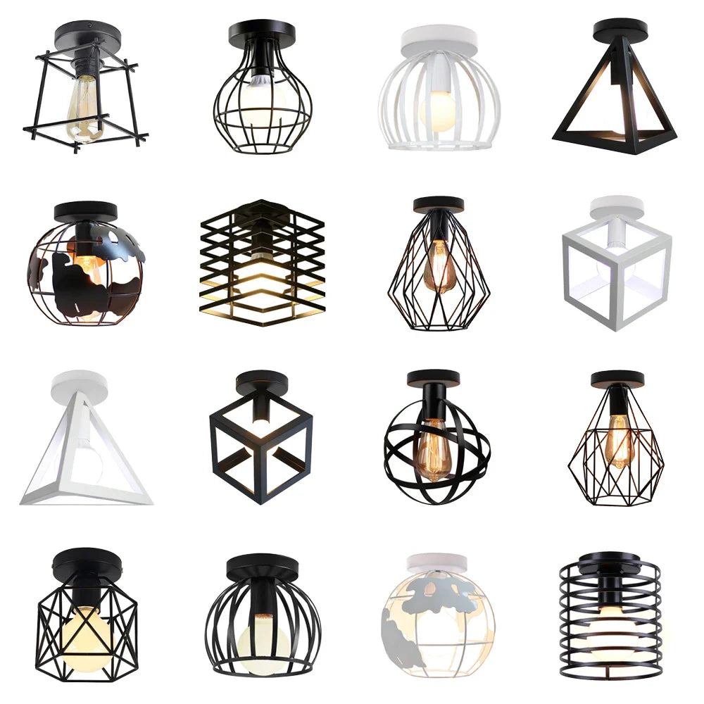 Afralia™ Modern Nordic Black Ceiling Light for Home Decor, E27 Loft Lamp Shade
