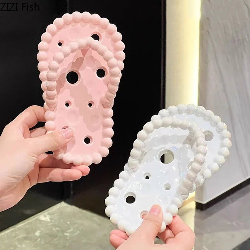 Afralia Ceramic Slipper Soap Dish Drainage Rack Bathroom Accessory