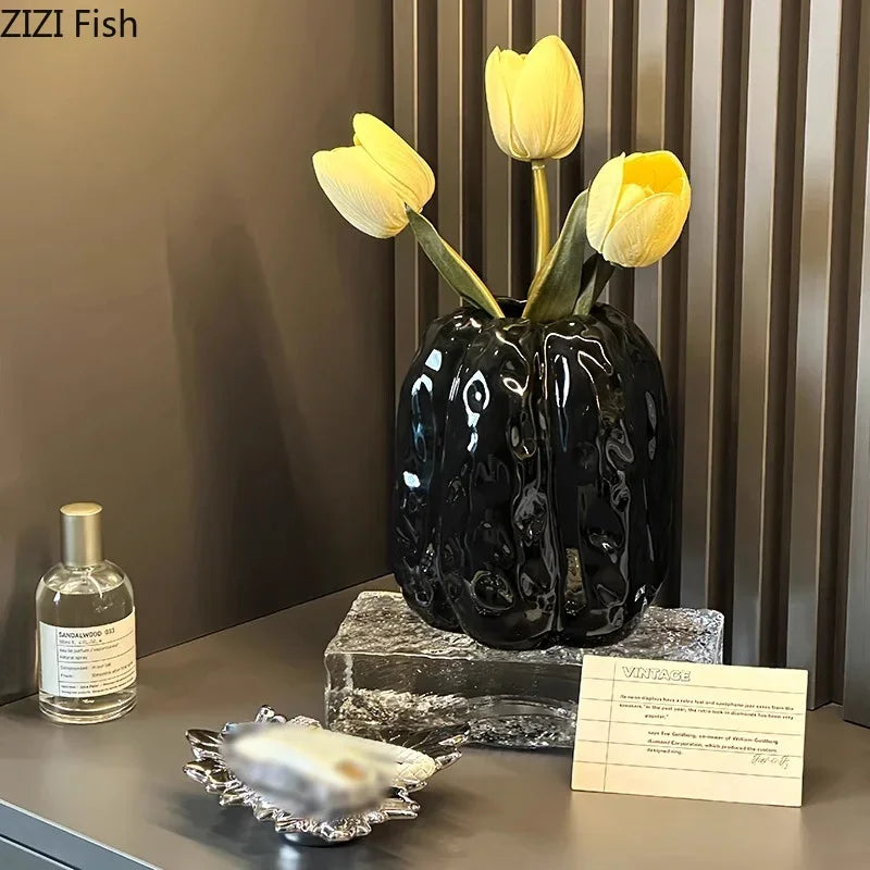 Afralia™ Pumpkin Ceramic Storage Jar with Lid | Modern Home Decor Solution