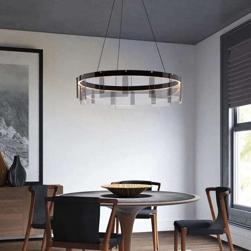 Afralia™ Glass Pendant LED Chandelier: Luxury Minimalist Design for Dining Hall Bedroom