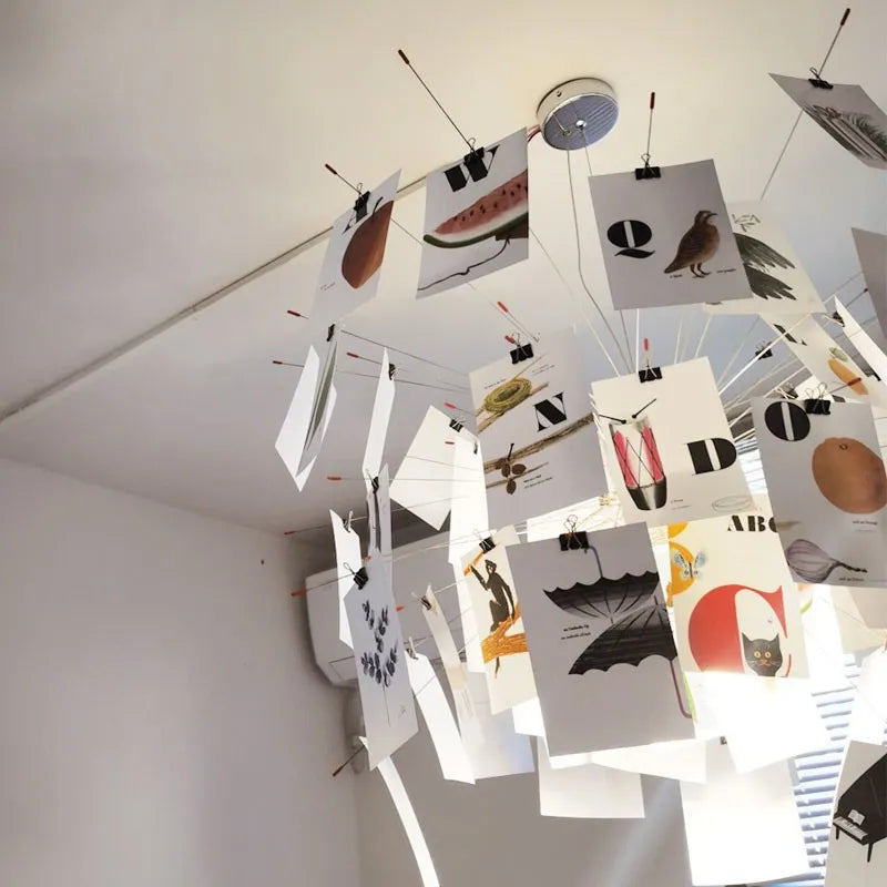 Afralia™ Paper Chandelier Pendant Light for Living Room