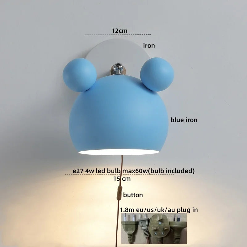 Afralia™ Wood Iron LED Wall Lights with Pull Chain Switch for Modern Living Spaces