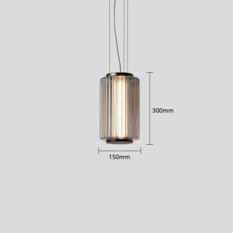 Afralia™ Smoke Grey Glass LED Pendant Light for Dining and Living Room Decor