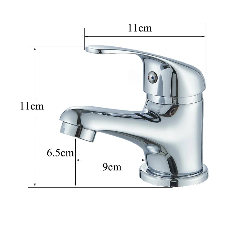 Afralia™ Chrome Basin Faucet Hot Cold Mixer Tap Single Handle Deck Mounted