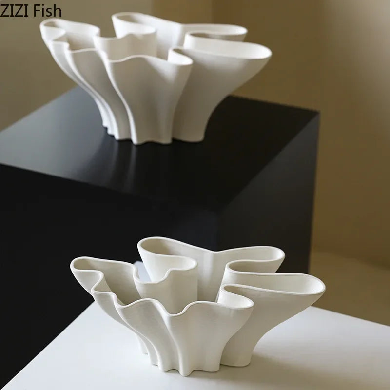 Afralia™ Ceramic Vase Hydroponics Flower Pot Desk Decoration Modern Crafts Room Aesthetic Decor