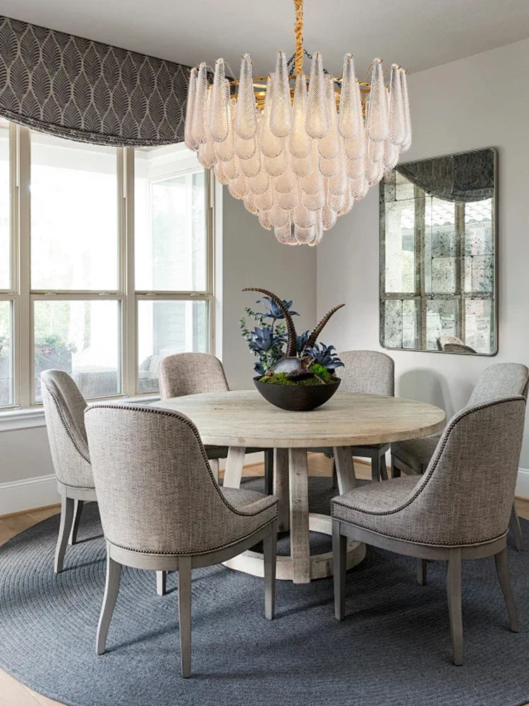 Afralia™ Gold Glass Pendant Light for Dining Table & Hotel, Modern Foyer Ceiling Lamps