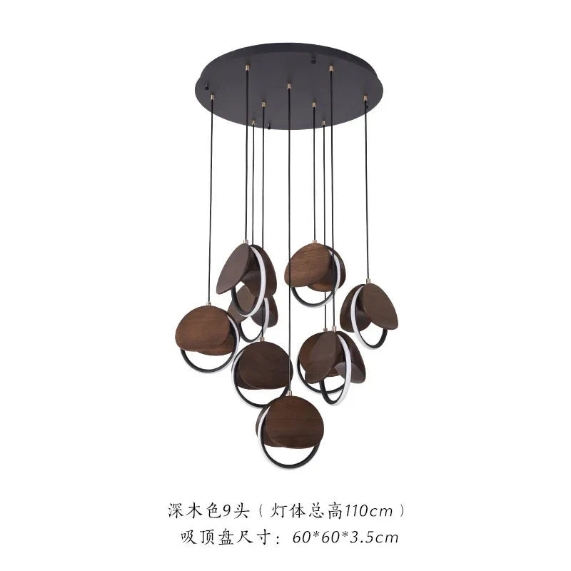 Afralia™ Solid Wood Pendant Light: Creative Art LED Lighting for Kitchen, Restaurant, and Home Decor