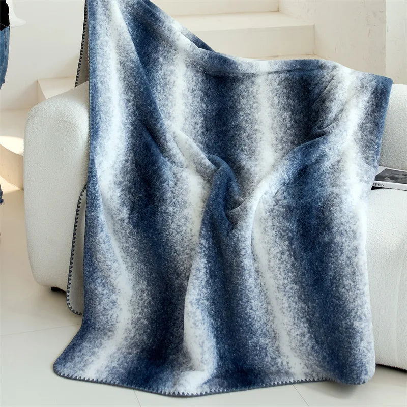 Afralia™ Plush Striped Nap Blanket - Luxury Soft Single Bed Sofa Comfort Blanket