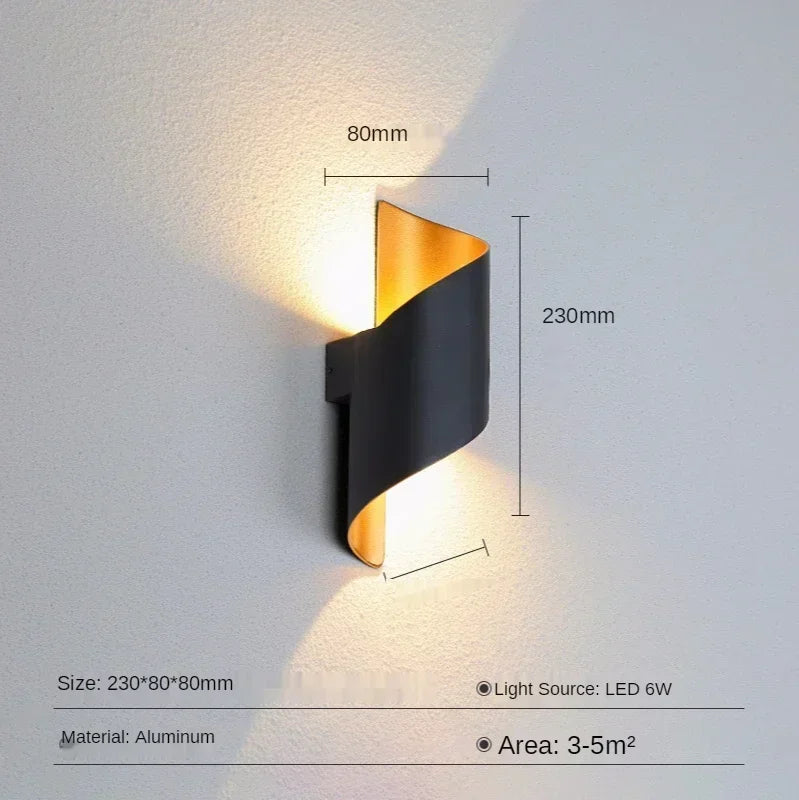 Afralia™ Spiral Design Aluminum Wall Light, Waterproof Outdoor Porch Lamp IP65