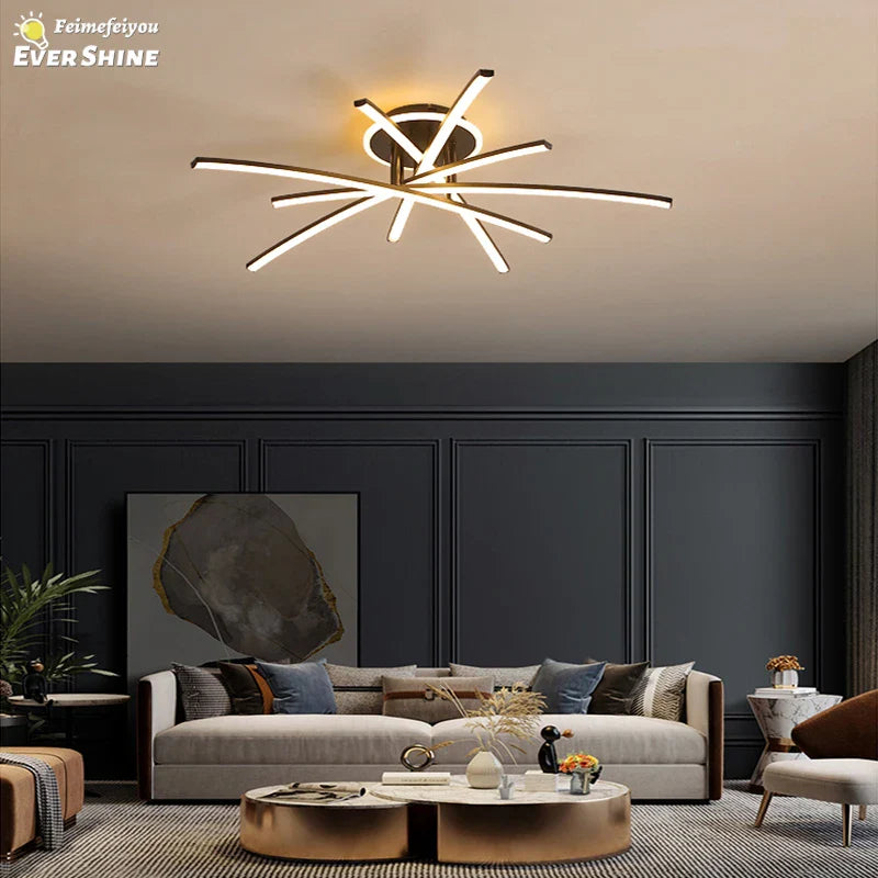 Afralia™ Modern LED Ceiling Chandelier Light for Home Decor and Living Room