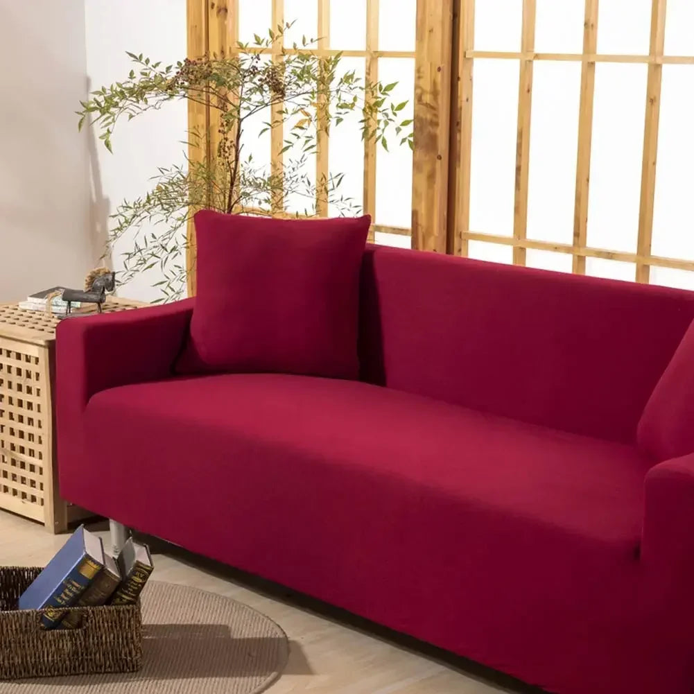 Afralia™ Stretch Sofa Covers - Solid Slipcover for Sofa, Chair, Loveseat & L Shape Sofas